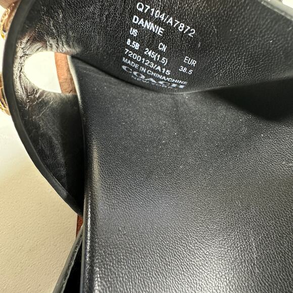 COACH DANNIE WHITE STUDDED BUCKLED FLAT SANDALS Size 8.5 B - Picture 5 of 5